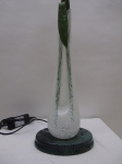 Dekorative Tischlampe - Glasvase mit Callablüten