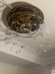 Deckenlüster Swarovski mit Strassbehang in Gold