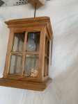 Holzlaterne mit Antikglas handgefertigt